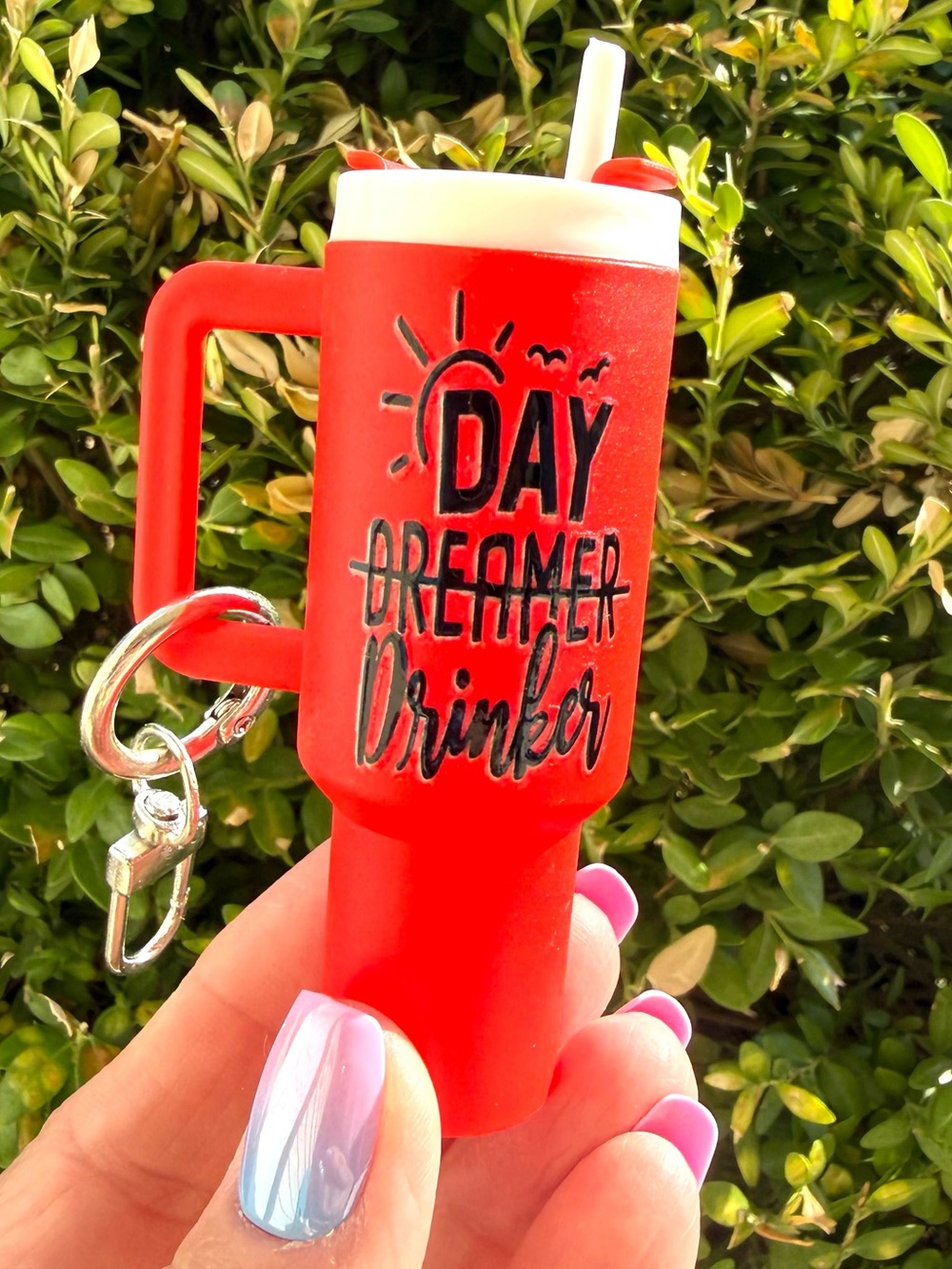 Keychain lip balm holder Stanley-inspired water bottle replica gift idea